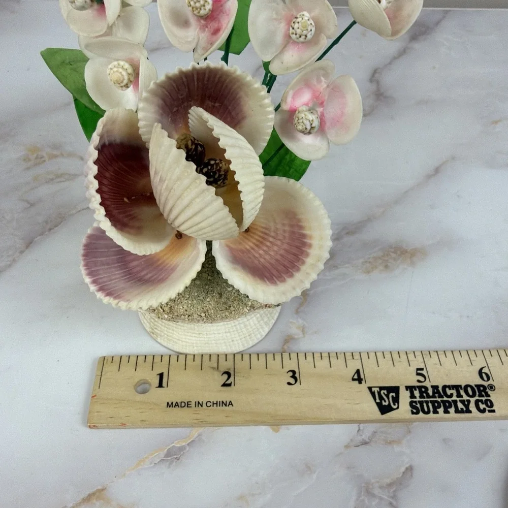 Vintage Sea Shell Floral Bouquet Kitsch Coastal Cottagecore Rare Shell Arrangeme
